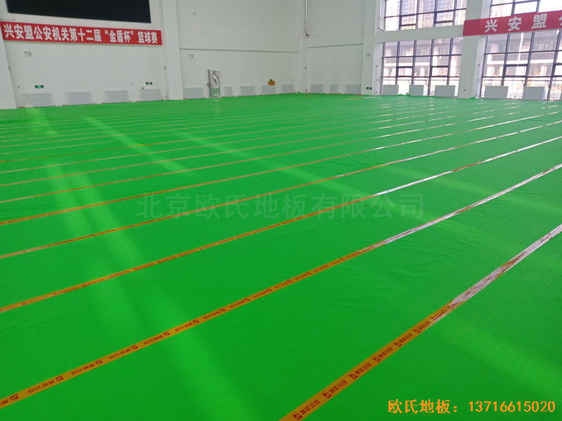 烏蘭浩特興安盟公安局體育木地板施工案例