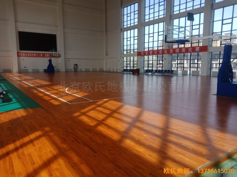 烏蘭浩特興安盟公安局體育木地板施工案例