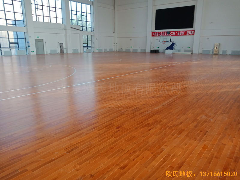 烏蘭浩特興安盟公安局體育木地板施工案例