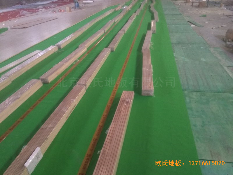 山西長治雙創(chuàng)夢(mèng)工廠籃球體育地板施工案例2
