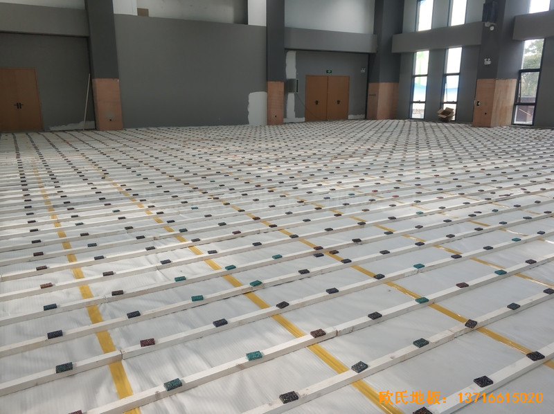 江蘇鹽城金風科技籃球館體育地板鋪設案例1
