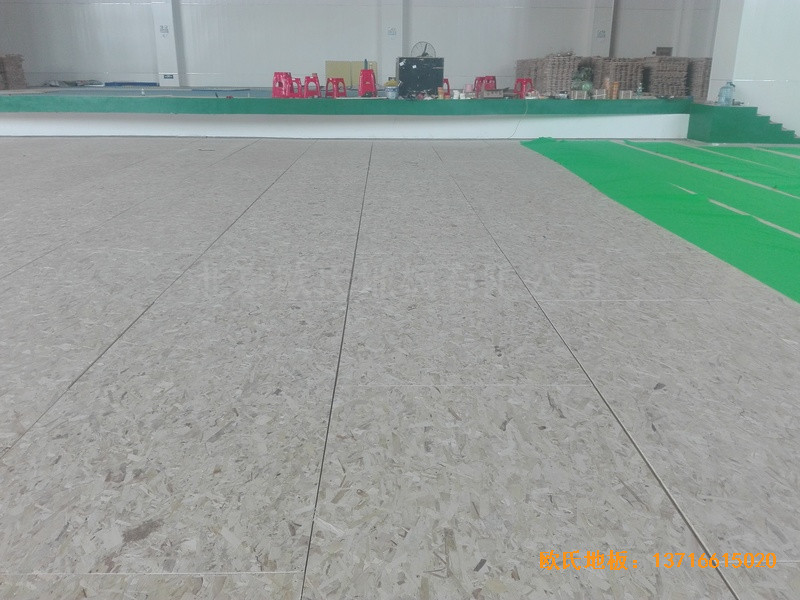 湖南益陽第十六中學體育館體育地板施工案例2