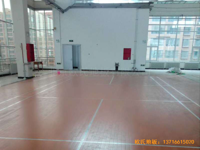 甘肅天水清水縣農(nóng)業(yè)學(xué)院籃球館體育地板安裝案例0