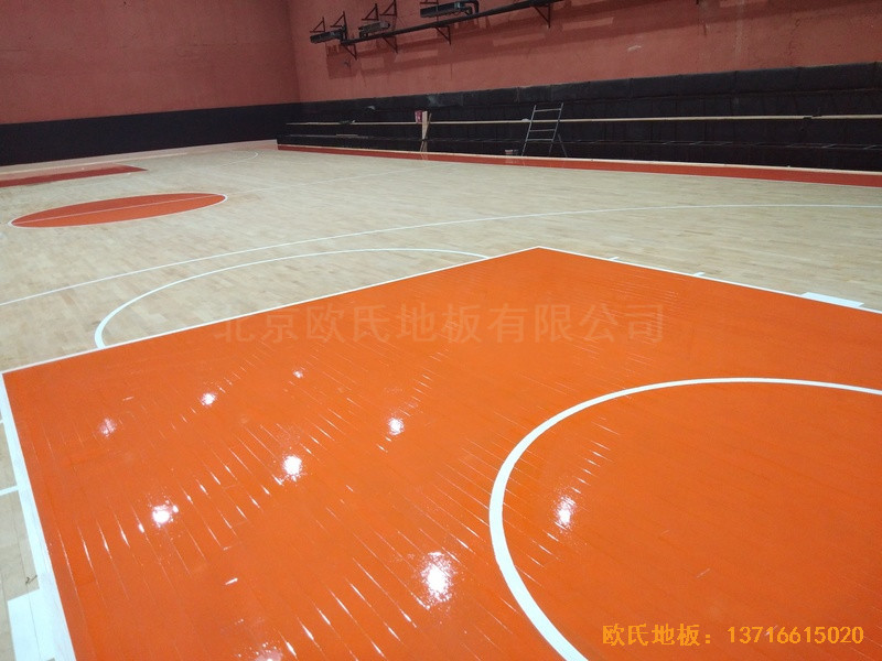 石家莊青園街電信營業(yè)廳對面籃球館體育地板鋪設(shè)案例5