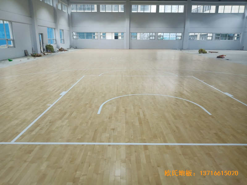 山東臨沂公安局籃球館體育地板鋪裝案例5